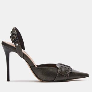 Olive/Brown Kitten Heel